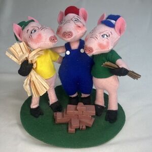 NWT Annalee 2012 5" Three Little Pigs Storybook Characters Sticks Bricks Straw